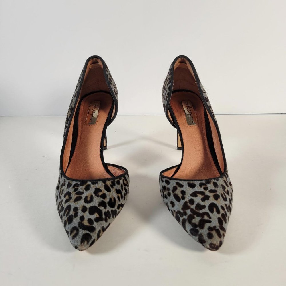 Halogen Gray Animal Print Calf Fur Suede Stiletto Pump Heels Women Size 7W - Picture 5 of 11